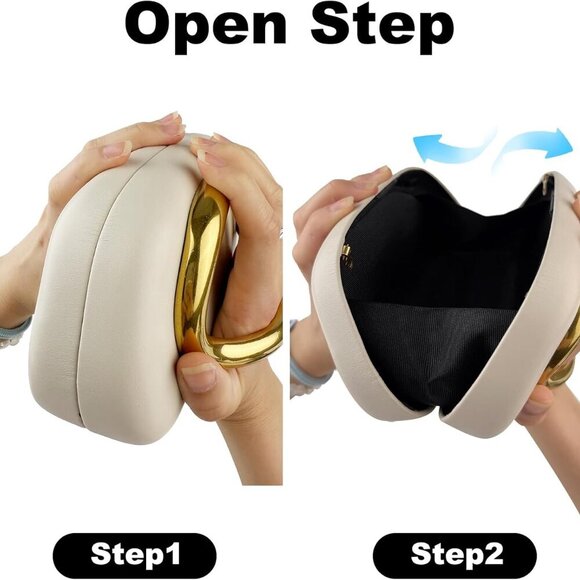 Brand New PU Women's Evening Clutch White Chocolate Crossbody Bag - Picture 4 of 8